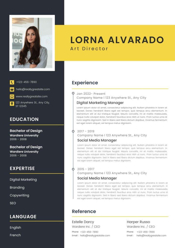 Resume Template Word One Page