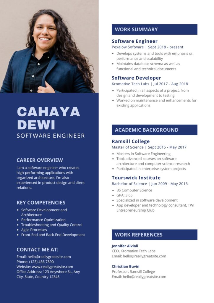 Contemporary Photo Resume - download resume templates in word format