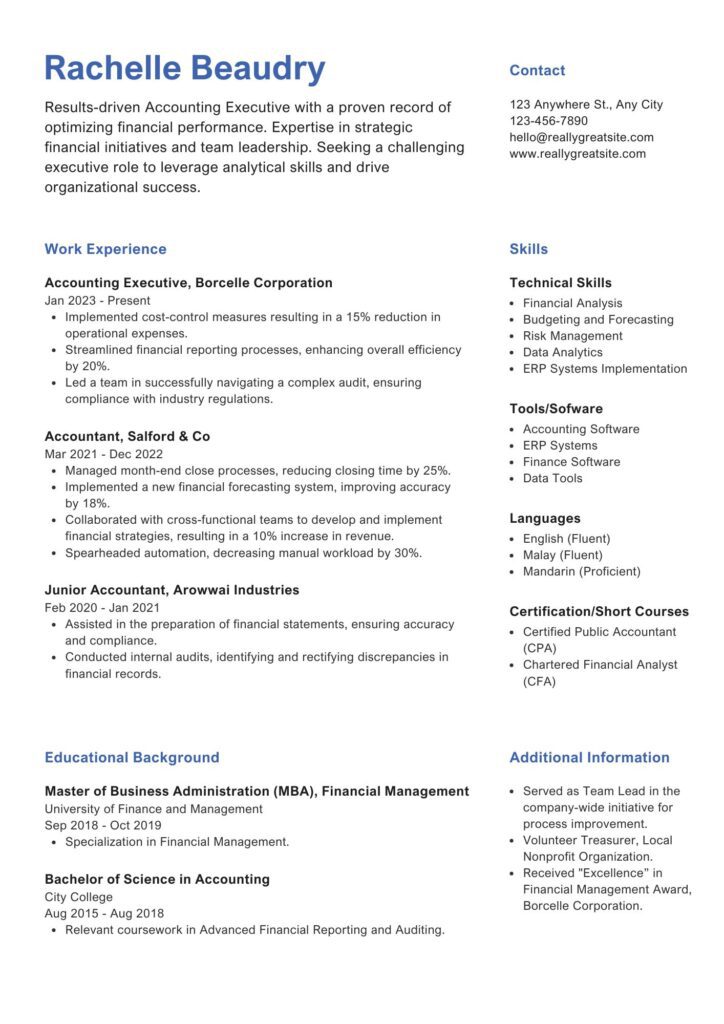 Modern Chronological Template download resume templates in word format