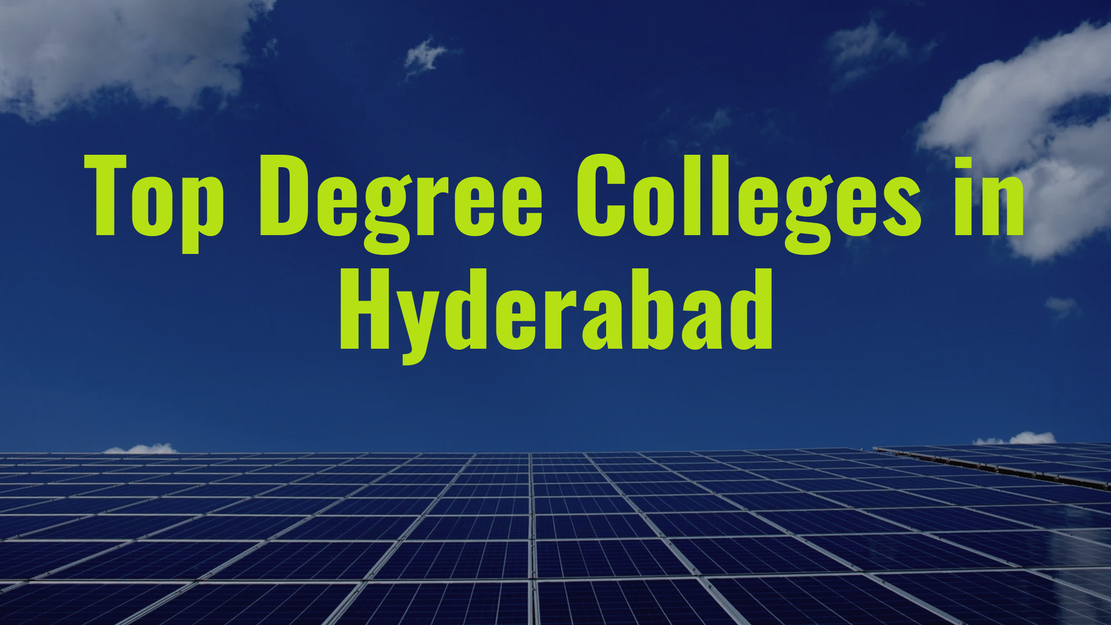 Top Degree Colleges in Hyderabad